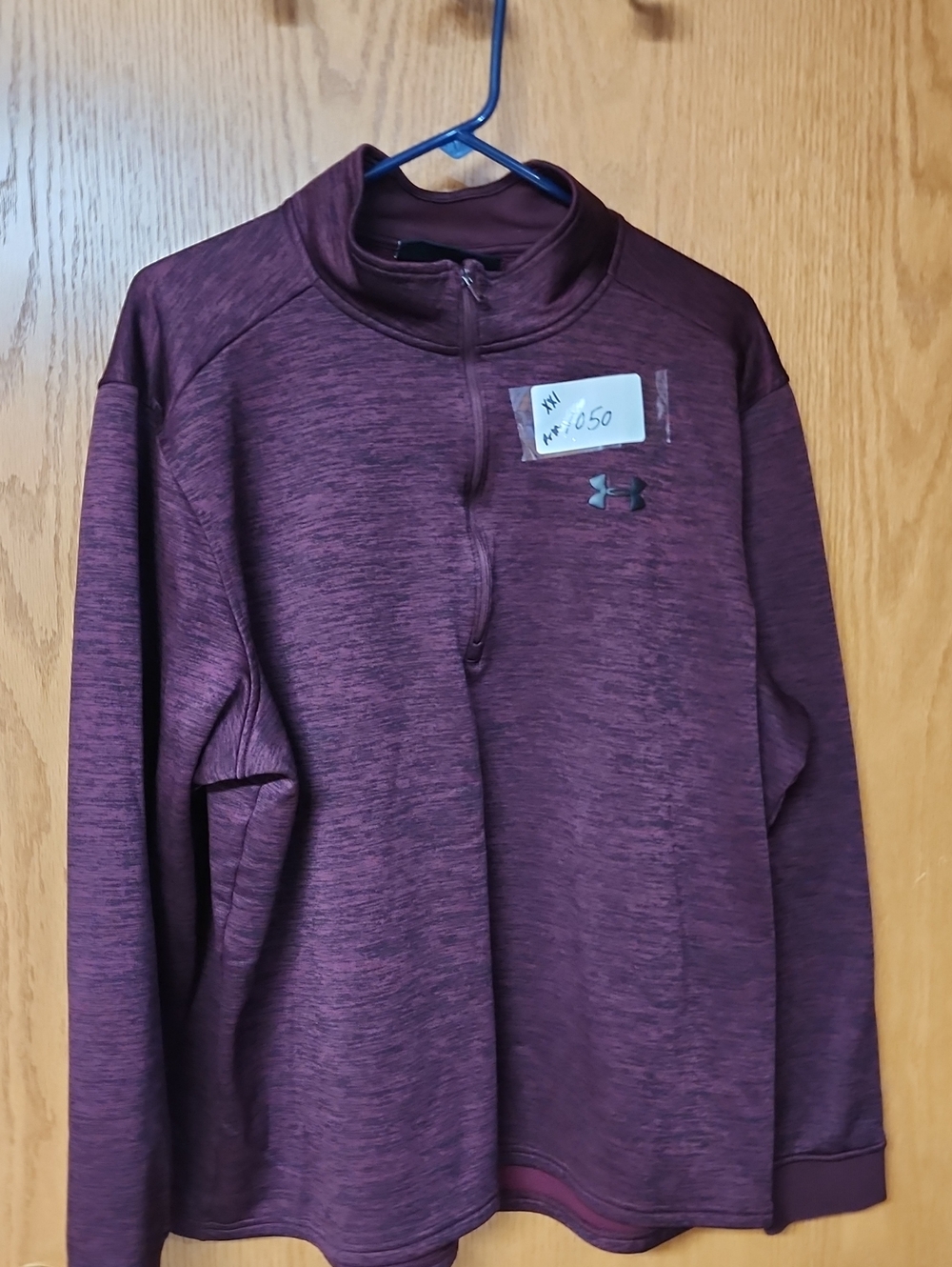 Under Armour Heathered Burgundy 1/4 Zip Pullover mens xxl number 1050
